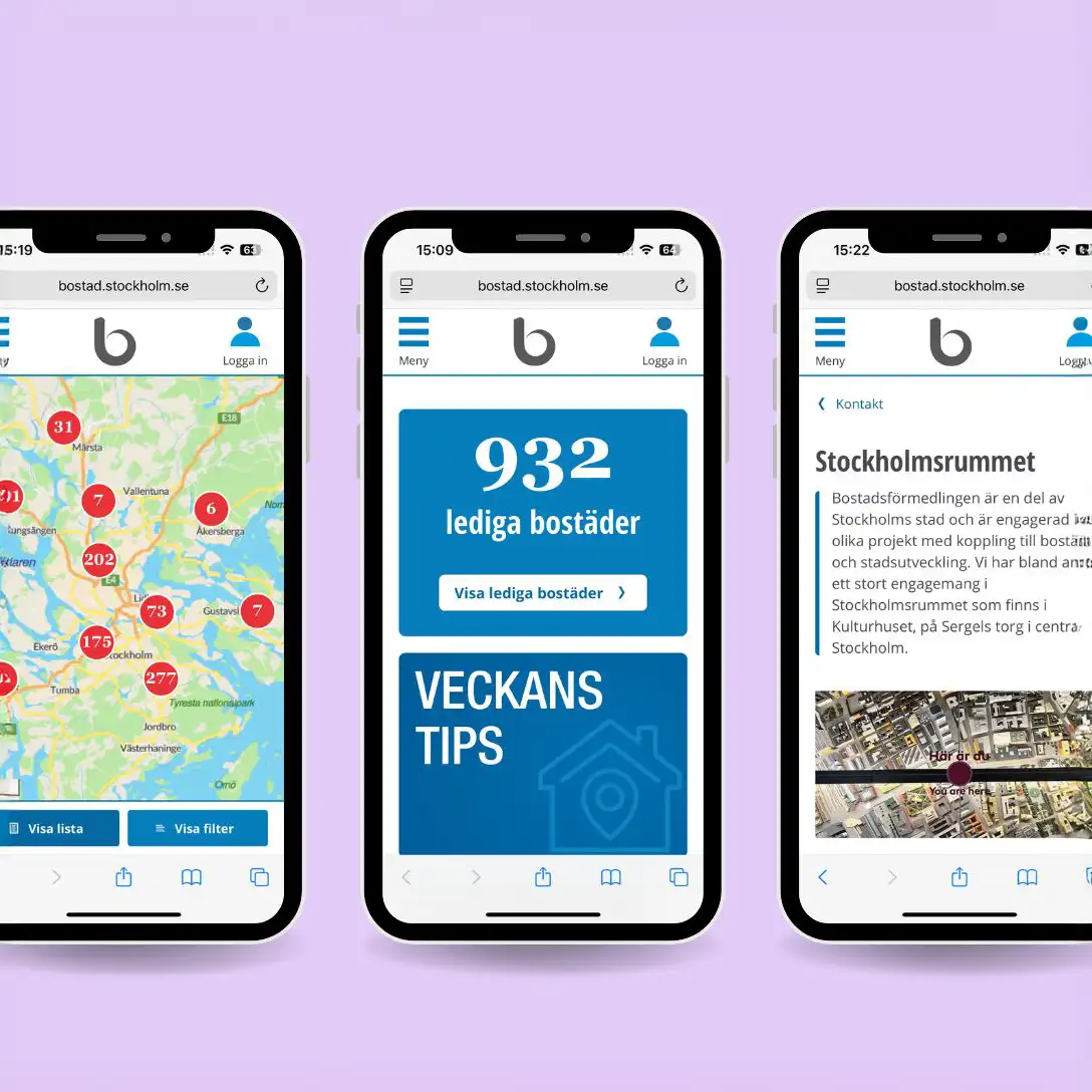 Webbdesign Bostadsförmedlingen i Stockholm
